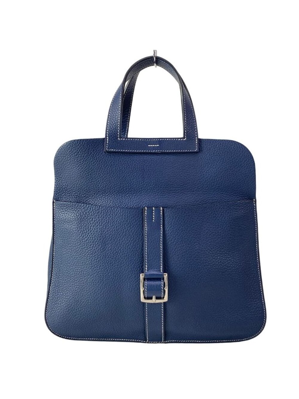 Hermes Handbag Halzan 31 Blue Suffir Silver